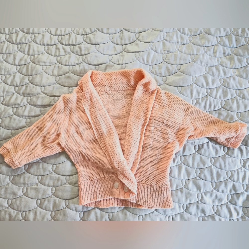 Vintage peach hand knit cardigan